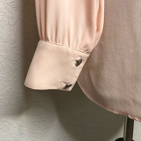 Cache light pink rhinestone bead faux wrap draped top size Extra Large XL - Picture 12 of 13